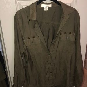 Olive green button down!